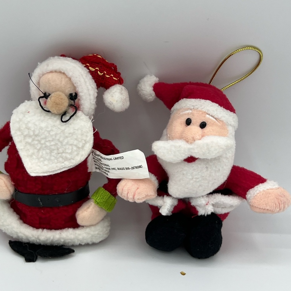 Vintage 1990s Plus Santa Claus Ornaments, Christmas Holiday Decoration